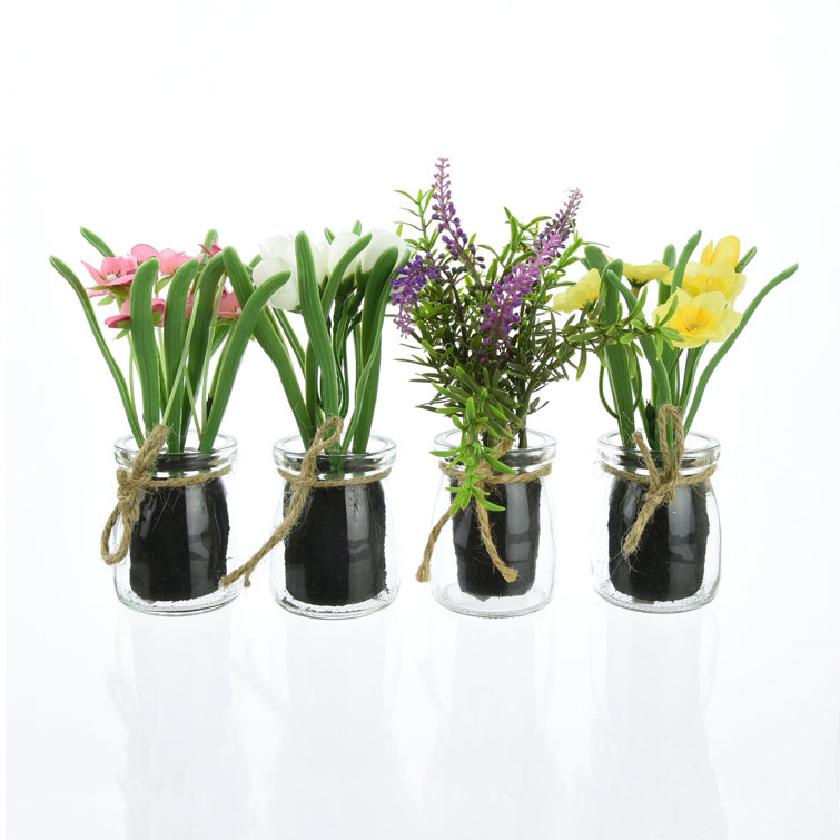 The Seasonal Aisle Assorted Mixed Flowers Centrepiece in Pot & Reviews